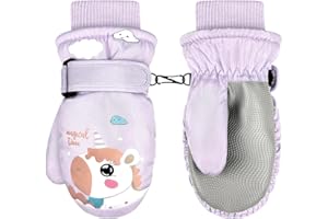 LeapBeast Guantes de Esquí para Niños 3-5 Años, Guantes Impermeables de Térmicos Calientesa Prueba de Viento de Invierno - TPU - Forro Polar
