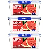 Sistema KLIP IT PLUS Food Storage Containers | 3.35L | Airtight Container Set | Leak Proof Gasket | Simple Locking Clips | 3