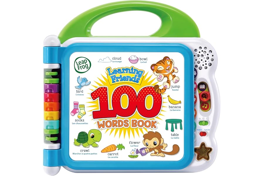 LeapFrog 601503 Learning Friends 100 Words Baby Book Educational and Interactive Bilingual Playbook Toy Toddler and Pre School Boys & Girls 1, 2, 3, 4+ Year Olds, Multi-Colour, One Size