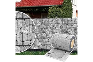 Plantiflex Sichtschutz Rolle 35m Blickdicht PVC Zaunfolie Windschutz für Doppelstabmatten Zaun (Stein-Grau)