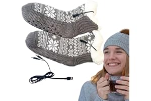 Smileshiney Chaussettes chauffantes pour Hommes Rechargeables | Chaussette Thermique Femme,Chaussettes d'hiver pour Le Hockey sur Gazon, Le Camping en Plein air, Le Ski, la pêche, la Maison, Le