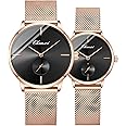 Couple Watches Men and Women Pair Quartz Watches Casual Stainless Steel Mesh Strap Fashion Watches