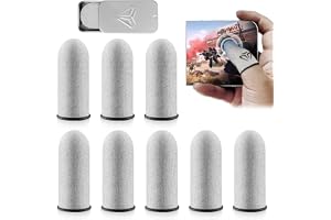 Wvu & Wvo Gaming Finger Sleeve för pekskärm, 8 stycken, andas, svettbeständig, ultra-känsliga tumhylsor för mobila spel