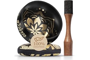 SILENT MIND Tibetan Singing Bowl Set – Authentic Hand-Tuned Sound Bowl for Meditation – Complete Meditation Bowl Kit with Cushion, Mallet, and Guide – Perfect Singing Bowl for Yoga, Relaxation, and Sound Healing