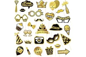 AIYONG 50 Geburtstag fotorequisiten,50. Geburtstag Photo Booth Props,50. Geburtstag fotobox für Geburtstagspartys Deko 50. Birthday Fotoaccessoires Männer Frauen