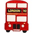 British UK Union Jack Sew On Iron On Fabric Patch Embroidered Badge (Big Red Bus)