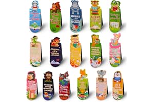 YOOSSO 16 Pack Magnetic Bookmarks, Bookmark for Kids Cute Animals Bookmarks Inspirational Bookmark Party Bag Fillers for Kids Book Lovers Students Christmas Gifts