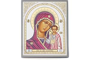 NKlaus - Gottesmutter von Kazan - Holz Ikone 15x18cm christlich orthodox Ikonografie 13942