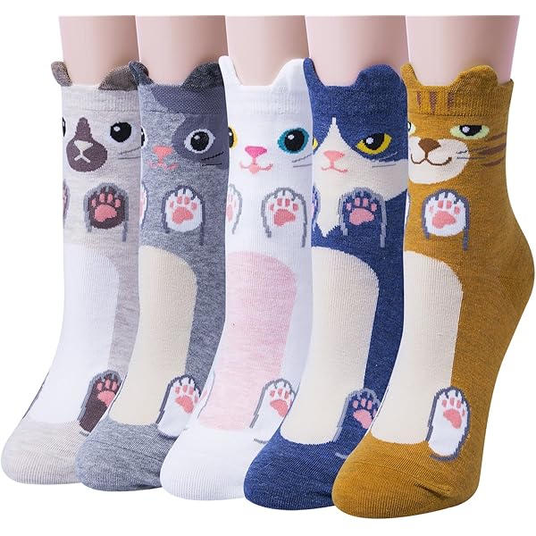 Calzini Donna Divertenti - 4 Paia In Cotone Con Stampa Cartoon - Foto 10