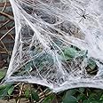 Rozi Decoration Halloween Spider Web Decorations - Super Stretch Cobwebs with Black Spiders | Indoor & Outdoor Horror Party D