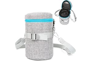 Uktunu Objektivtasche wasserdichte Stoßdämpfend Objektivbeutel Klein Schutzhülle für Objektive Kamera Objektivköcher für Canon, Nikon, Tamron, Sony Objektive, Innere Größe 90 * 160mm, Grau