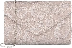 adoranda Abendtasche Damen Spitze Clutch Elegant Hochzeit Taschen Handtasche Braut