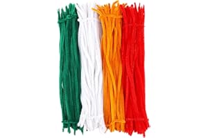 Jodsen 400 Pcs Pipe Cleaners Set,Christmas Chenille Stems Pipecleaners Craft Kit Chenille Stems Sticks Include Red Green White and Orange Christmas Pipe Cleaning Tool Set for Craft DIY Art Supplies
