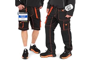 Eisenritter Arbeitshosen Männer - [Bundhose] Kurz & Lang mit Zip-Off, Qualitative Arbeitskleidung Herren | Arbeit Hosen für Handwerker Mechaniker Bauarbeiter Dachdecker | Jetzt Größe Wählen