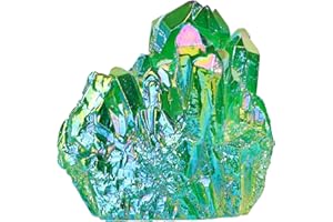 mookaitedecor Titanium Coated Natürlichen Bergkristall Rohstück Geode Dekorative Stein Naturstück Edelstein Dekoration Probe