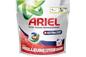 P&G PROFESSIONAL Ariel Professional Capsules de Lavage All-in-1 Original 60 lavages, Efficace sur tous les types de taches de graisse