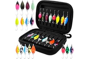 KOUHA Forellen Spoon Set 16 Stück Kunstköder Spinner Blinker Set Forellenköder Spoons Set 2.5g/3.5g/5g Angelzubehör mit Aufbewahrungsbox für Forelle Barsch Hecht Zander