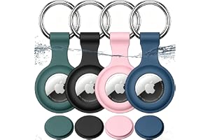 Joremx för AirTag Nyckelring, 4 Pack (Rosa + Grön + Marinblå +