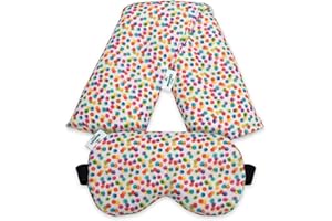 WARMIES SEEDS- saco semillas microondas, pack saco de semillas para microondas(48x12cm) y antifaz semillas microondas, aroma lavanda, calor y frio, cojin cervical, saco termico semillas microondas