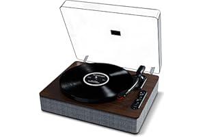 ION Audio Luxe LP – Bluetooth Vinyl Record Player with Speakers, USB Conversion, Full Size Platter, Auto-Stop, Headphone Out, 3 Speeds, Wood