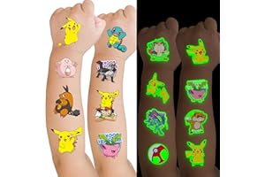 ‎TRUSTKK Leuchtendes Tattoo Kinder, Tattoo Kinder 6 Blätter, Hautfreundliche Kindertattoos-Sticker Für Mädchen Und Jungen, Wasserdichtes Temporäre Tattoos Für Kindergeburtstag Und Partyspiele