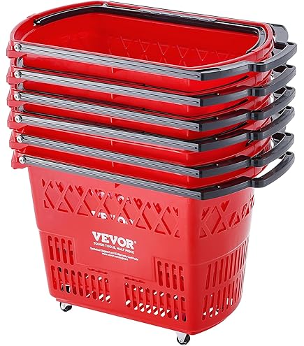 Cestino Trolley Spesa In Plastica Con Ruote E Maniglia Telescopica - 43 Litri, Dimensioni 533x380x425 Mm - Ideale Per Supermercati E Negozi, Colore Blu