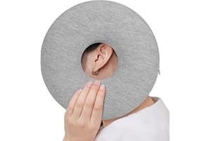 ‎KSSVZZ Kssvzz Piercing Kissen mit Loch, Für Ohr gegen Ohrenschmerzen, Weiches Ohrkissen, Donut Kissen für Seitenschläfer zur Schmerzlinderung im Ohr(Grau)