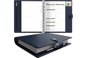 LUX PRO A5 - Daily Planner & appointment diary 2024 - Gratitude journal, wellness journal & Undated weekly planners and organisers - Desk journals for women & men - LUX Productivity (Blue - Midnight)