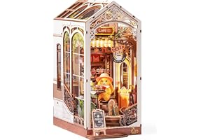 Rolife Bokhörnset för vuxna, 3D-pussel, kanin kafé, semester, miniatyrhussats med ljus, trädiorama för hylldekoration, kreati