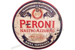 SIGNS 2 ALL Plaque murale en bois Mancave vintage drôle rétro pour jardin, garage, abri de jardin, cuisine, bar, pub, fabriqué au Royaume-Uni, diamètre 19 cm (Peroni)