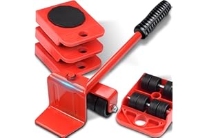 Retoo Juego de ruedas de transporte para muebles, 4 rodillos de muebles y 1 elevador de carga, sistema deslizante para muebles con elevador de carga, juego de ruedas para muebles, ayudante de mudanza