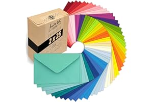 Japun - Juego de 50 sobres de colores (2 x 25 colores) de papel, sobre sin ventana - DIN C5-220 x 156 mm - 120 g/m² - colorido