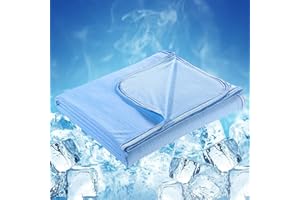 Luxear Cooling Blanket for Summer, Arc-chill Cooling Fiber Q-Max 0.4 Cool Blanket Lightweight Summer Blankets Double-sided for Adults Children Babies Cooling Throw Blanket Blue 200 x 220Cm