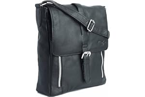 Hudson & James - Leather Designer Genuine Real Napa Handmade Unisex Cross Body Everyday Crossover Work iPad Shoulder Messenger Bag