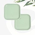 Eha Set of 2 Earth-Friendly Snack Plate | 8 inch |Snacks Serving Plates Made with Bamboo Fibers & Rice Husk Fiber | Microwave Safe Plates |Snacks Plates for Hot & Cold Servings | Celeste