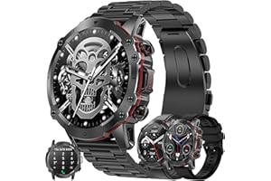 ZPIMY Smartwatche Mężczyźni z Funkcje Telefonu Bluetooth, Sportowy Smartwatch 1,43 Cala ze 110+ trybami Sportowymi, Pomiarem Tętna, Odtwarzaczem Muzycznym, Wodoodpornością IP68 dla Android iOS (czarny)