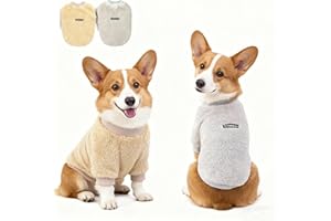 OYIWINMI Lot de 2 pulls pour chien - En polaire chaude - Gris et marron - Pour chiens de petite et moyenne taille - Vêtements doux pour l'hiver et l'automne - Convient pour Chihuahua, Bichon