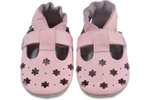 Weicher Leder Babysandalen - Lauflernschuhe Krabbelschuhe Babyschuhe Sommerschuhe Kinder Sandalen mit Wildledersohlen. Junge Mädchen Kleinkind Ab 0-6 Monate bis 18-24 Monate