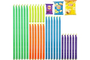 MIPIACE 30 Stück Magic Bag Sealing Sticks 5 Größen Sealer Sticks Küche 9/12.5/18.5/22.5/28.5cm Tütenhüter Wiederverwendbar Tasche Sealer Clips für Aufbewahren Snacks Lebensmitteln Haferflocken