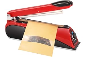 Hanchen Selladora Térmica de Bolsas 200mm Sellador de Impulso Doméstico y Comercial para Bolsas de Plástico Textil no Tejido Papel de Aluminio (200mm*3mm)