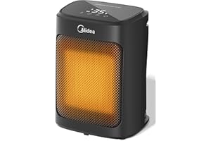 Midea Chauffage Soufflant En Céramique PTC 2000W Avec 4 Modes, Portable Chauffage d'Appoint, Silencieux Et Puissant, Protection Contre La Surchauffe, 5-35°C Réglable, Minuterie 1-24H, Mode éco