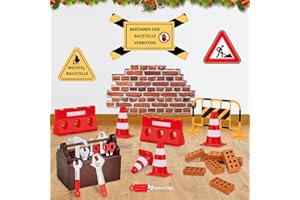 HWJPDMBD Wichtel Zubehör Baustelle, 26Pcs Miniatur Wichtel Baustelle Set, Wichteltür Zubehör Weihnachten Wichtelbaustelle, Miniatur Baustelle Wichtel, Zubehör Wichteltüre, DIY wichtel Baustelle Einzug