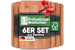 SIDORENKO Loco Bird - Juego de 6 tablas de cortar de madera, 22 x 14 cm, tablas de bambú para grabado, tabla de madera para cocina, robusta, tabla de cortar pequeña, tabla de cortar