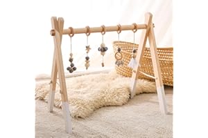 Promise Babe Arche en Bois pour Bébé - Table à Langer Activity Gym Design Coton Gris