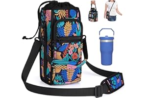 Desing Wish Néoprène Porte Gourde Velo sans Vis Bidon Porte Velo avec Poche en Maille et Bandoulière Porte Gourde VTT pour Bouteille de Vélo Guidon Poussette Randonnée Scooters Fauteuil Roulant