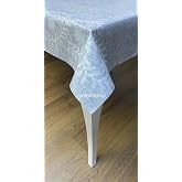 Kenarlı kanavi&ccedil;e işleme nakışlı kumaş desen silinebilir dikd&ouml;rtgen pvc muşamba masa &ouml;rt&uuml;s&uuml; (Gri, 100 x 140)