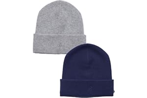 NATUST 2 Pack Kids Winter Beanie Knitted Hat Solid Colour Caps for Girls Boys 2-8 Years