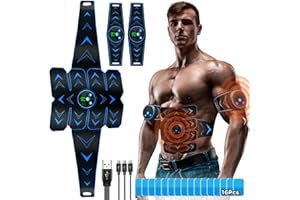 Lovcoyo ABS Trainer Muscle Stimulator, EMS Muscle Stimulator, 8 Modes & 19 Intensities Tactical X ABS Stimulator Full Body, 16PCS Spare Gel Pads