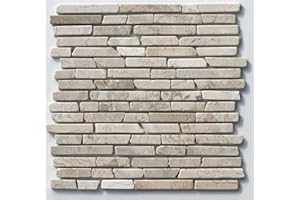 ST-433 Marmor Naturstein Stäbchen Mosaikfliesen Weiß Hellbeige Design Badezimmer Fliesen Lager Verkauf Stein-Mosaik Herne NRW