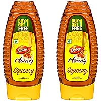 Dabur Honey :100% Pure World's No.1 Honey Brand with No Sugar Adulteration , Squeezy Pack - 400g (Buy 1 Get 1 Free)